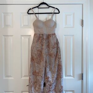 Band of the Free Linen Paisley Print Jumpsuit size XS